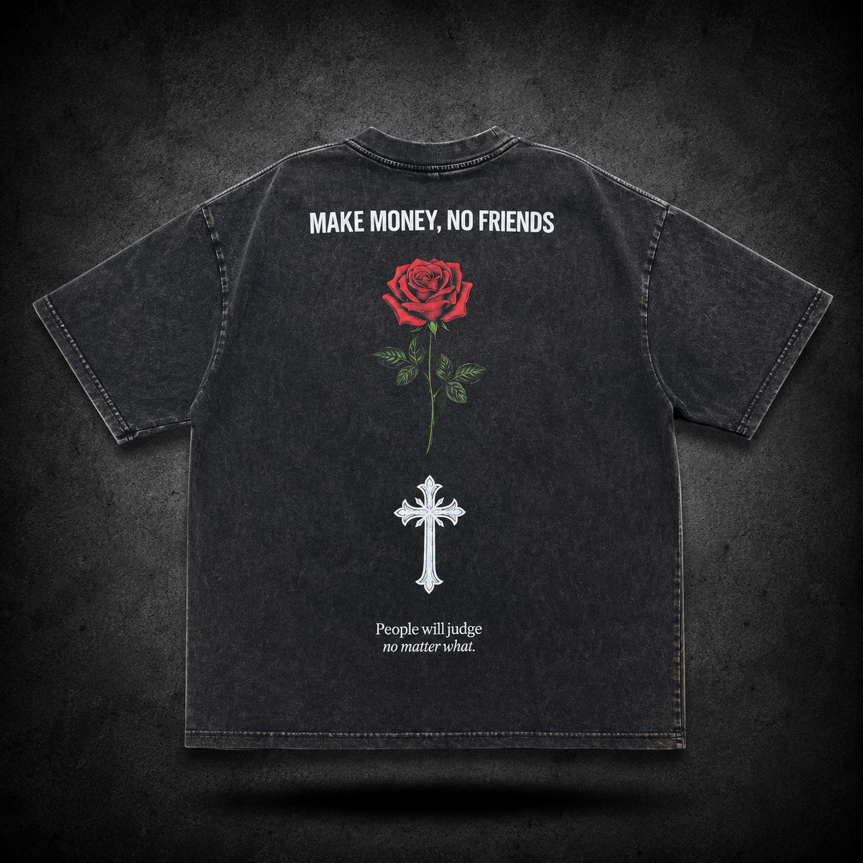 Playera Elévate Negra deslavada