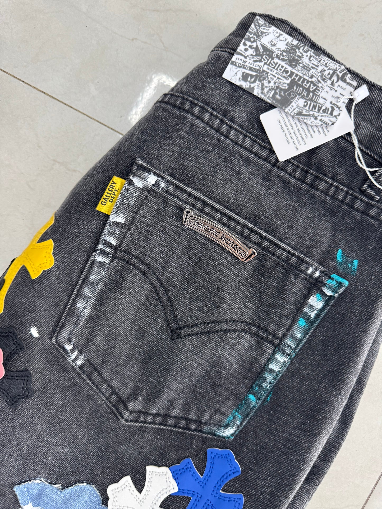 Pantalon Chrome Hearts Cross Patch Black Vintage
