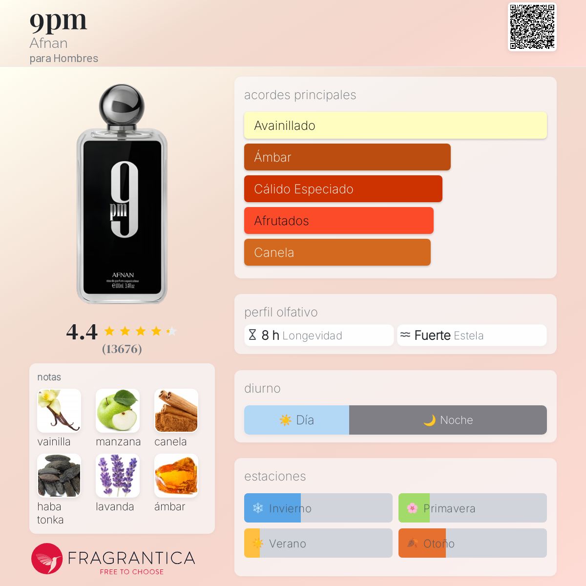 PERFUME AFNAN "9 PM" 100ml