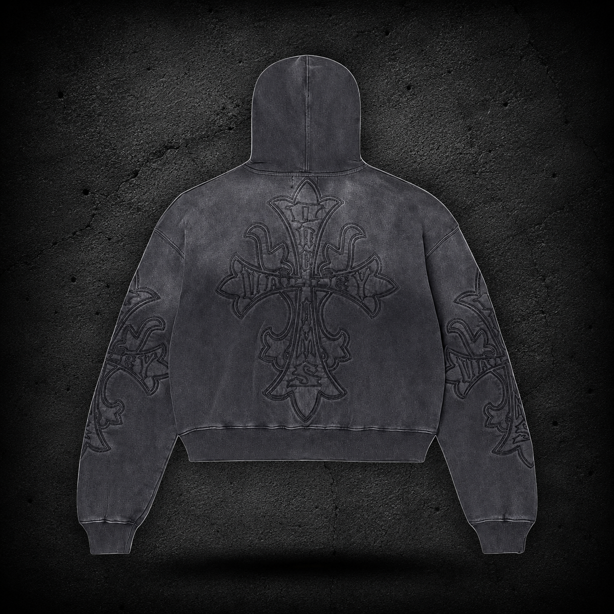 Valley Dreams Cross Zip Hoodie – Vintage Black