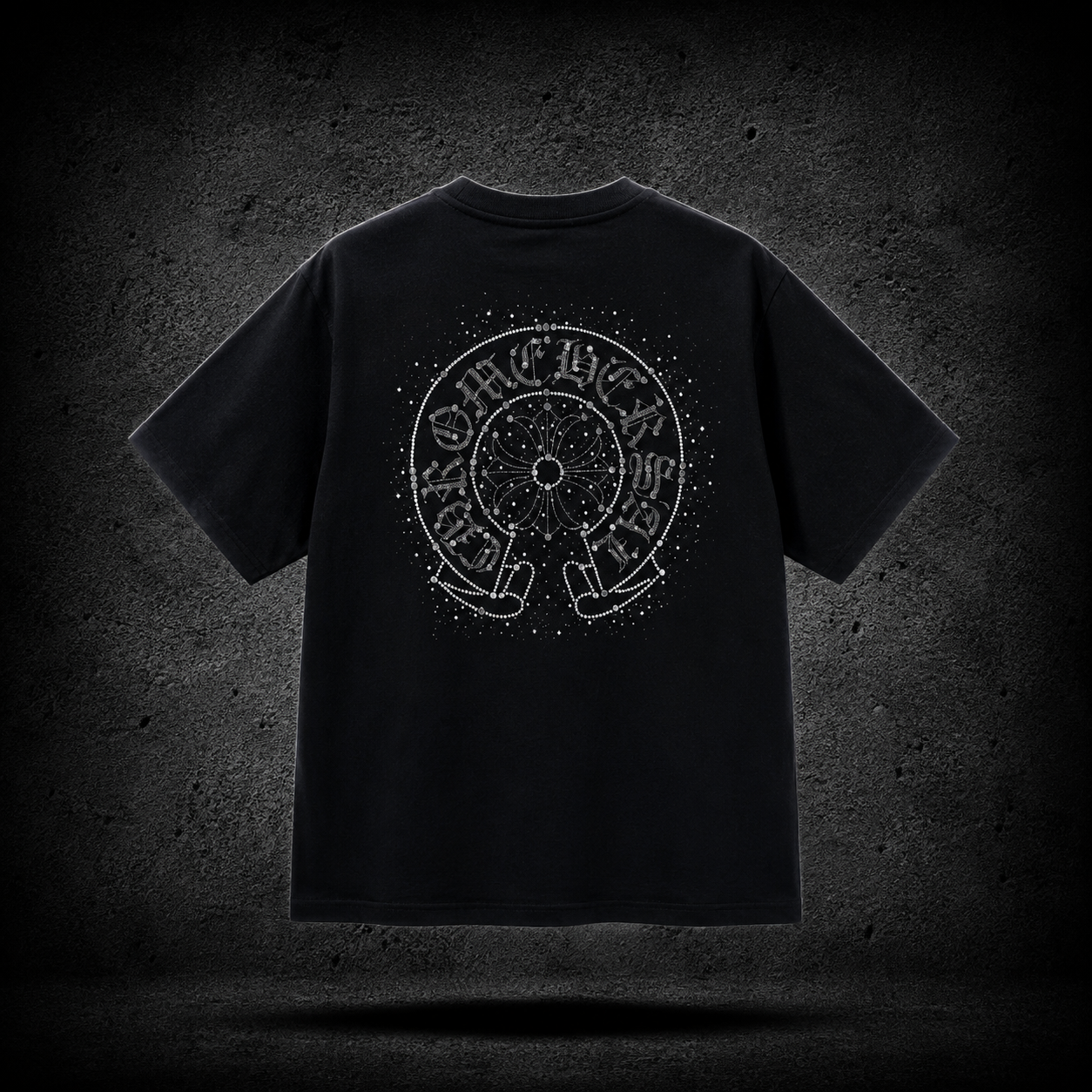 Chrome Hearts Horseshoe Rhinestone Black Tee