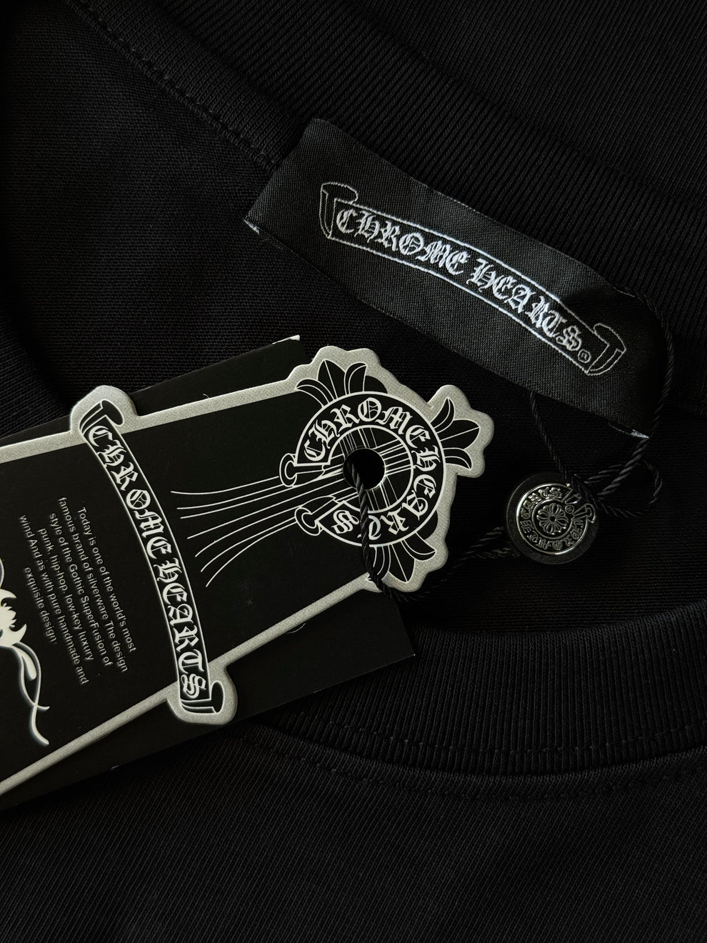 Chrome Hearts Rhinestone Horseshoe Black Tee