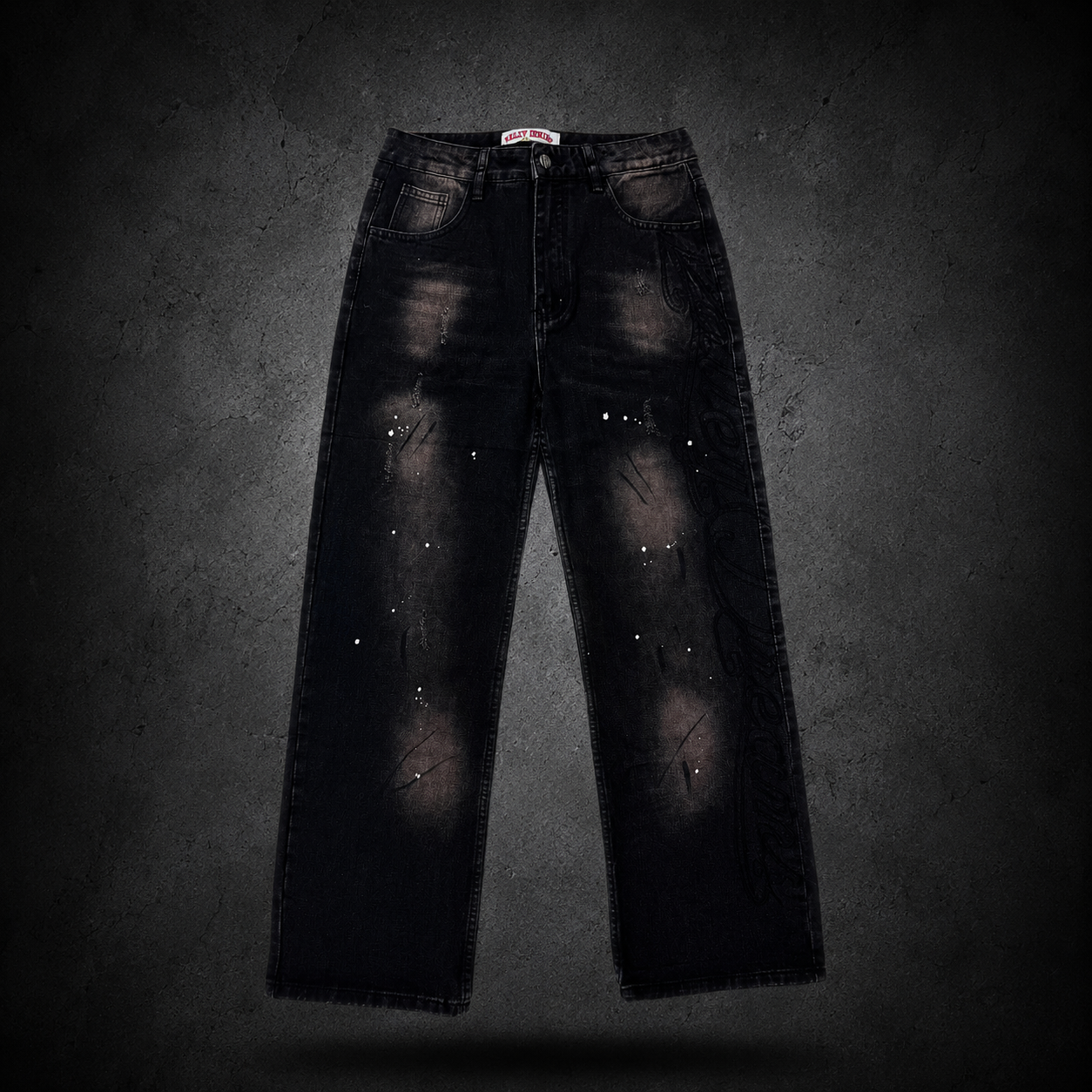 Pantalon Valley Dreams Black Vintage Wide Leg Jeans