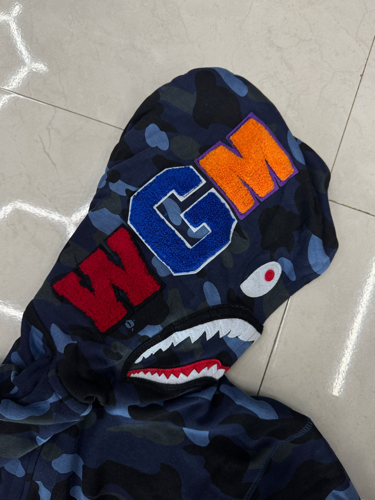 BAPE Shark Full Zip Hoodie – Blue Camo