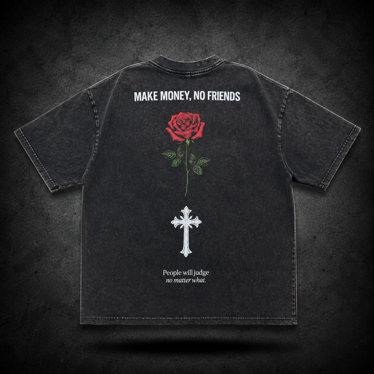 Playera Elévate Negra deslavada