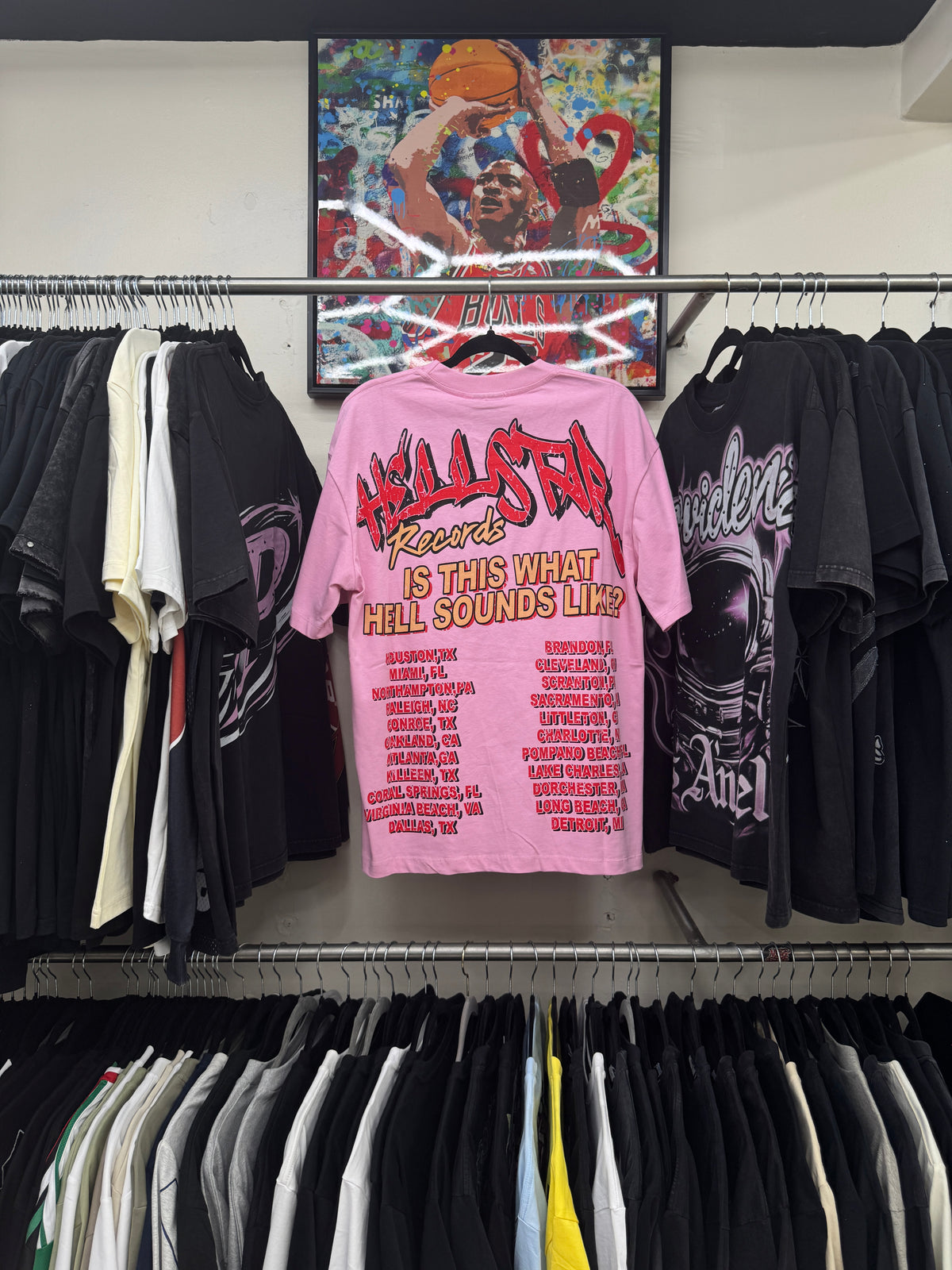 Playera Hellstar Records Pink Skull