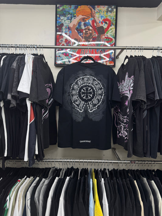 Playera Chrome Hearts Chain Cross Washed Negra