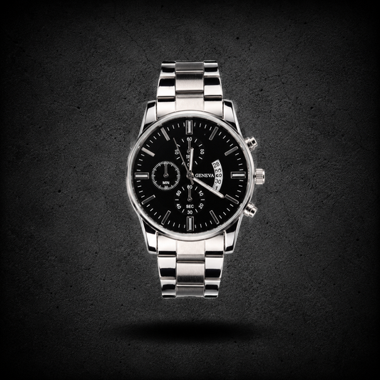 Reloj Geneva Chronograph Silver Black