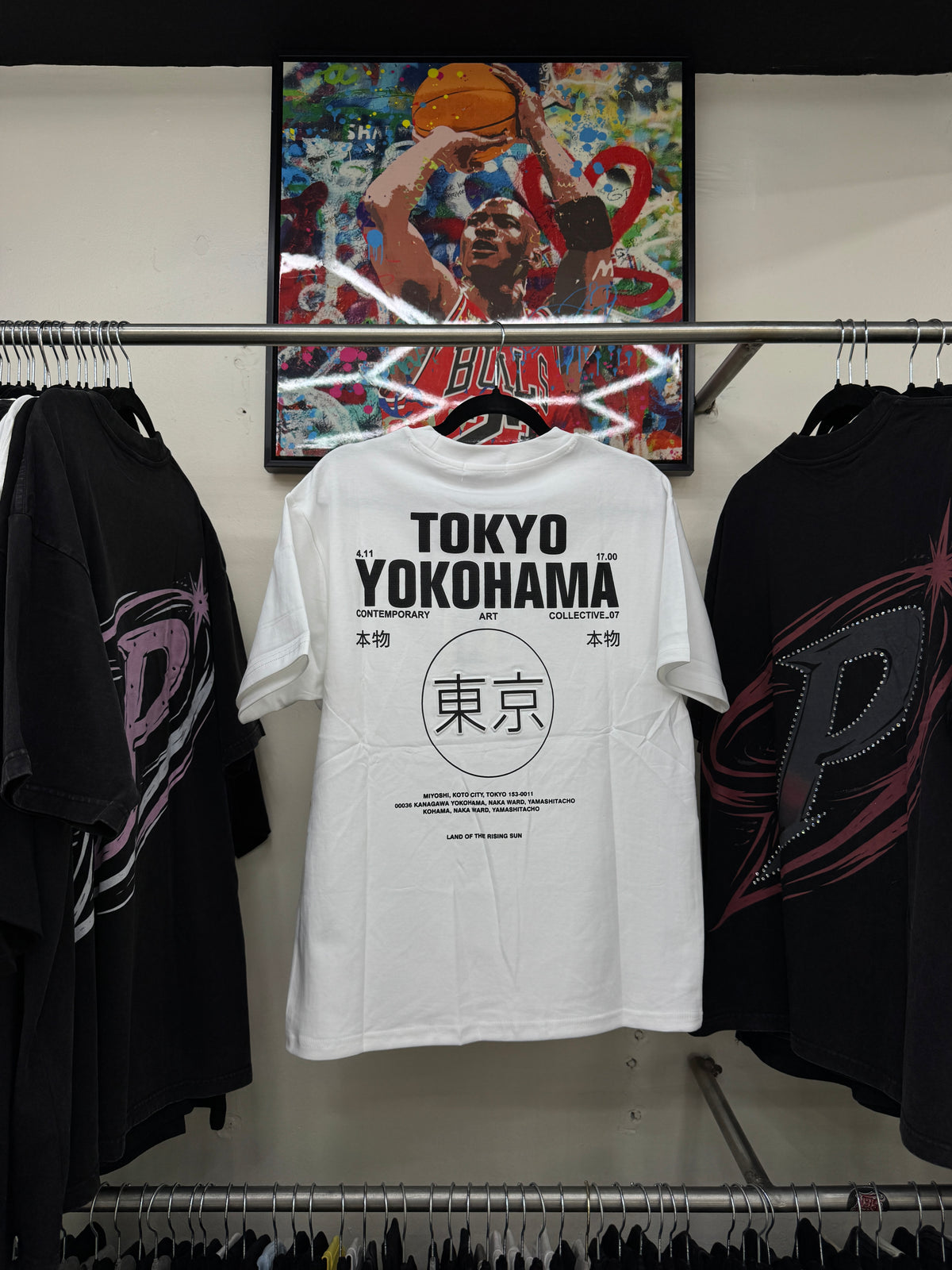 Playera Tokyo Yokohama Letras Japonesas Oversize