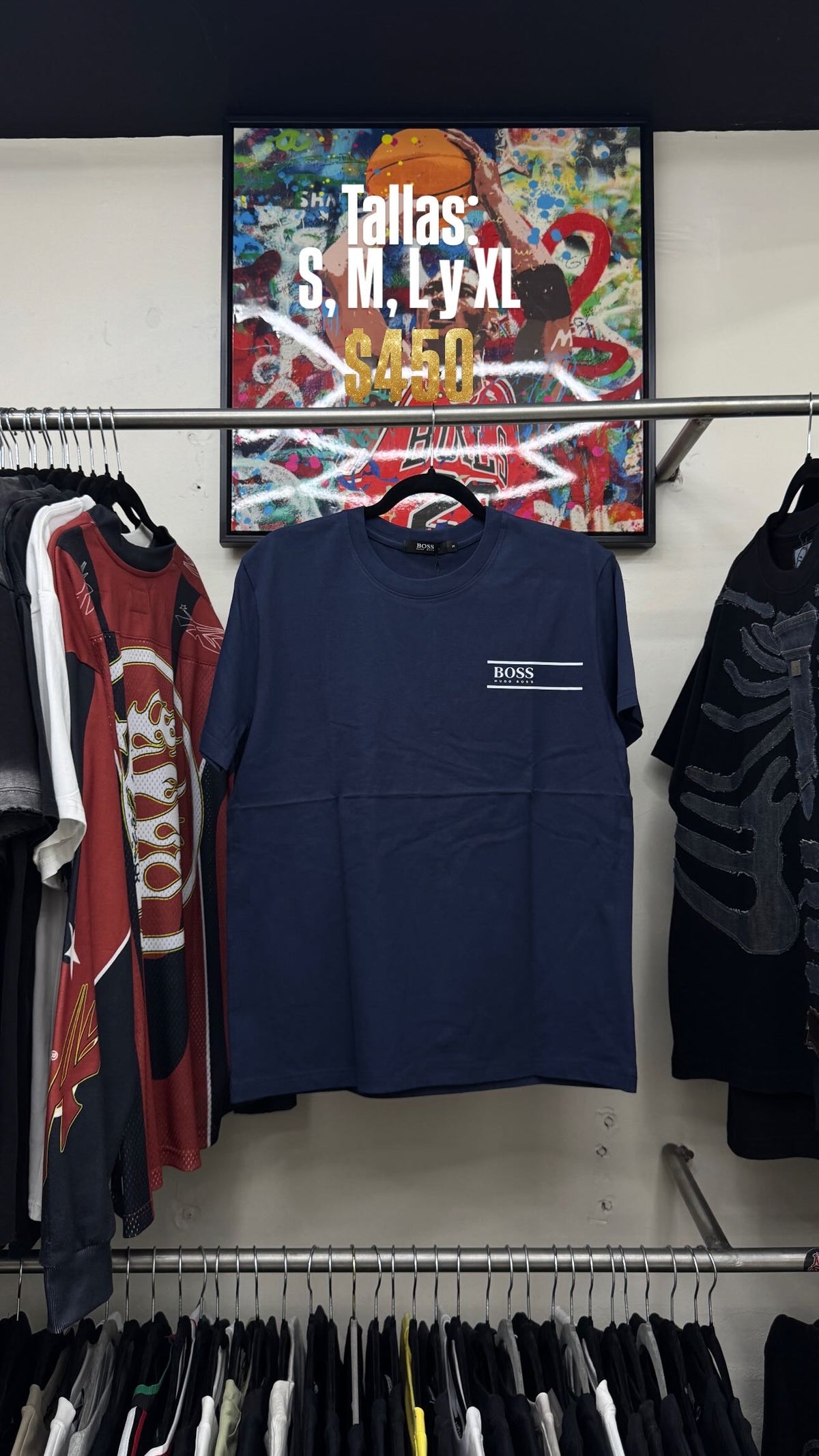 Playera BOSS Minimal Logo – Navy Blue