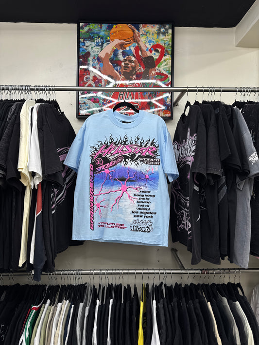 Playera Hellstar World Tour Sky Blue