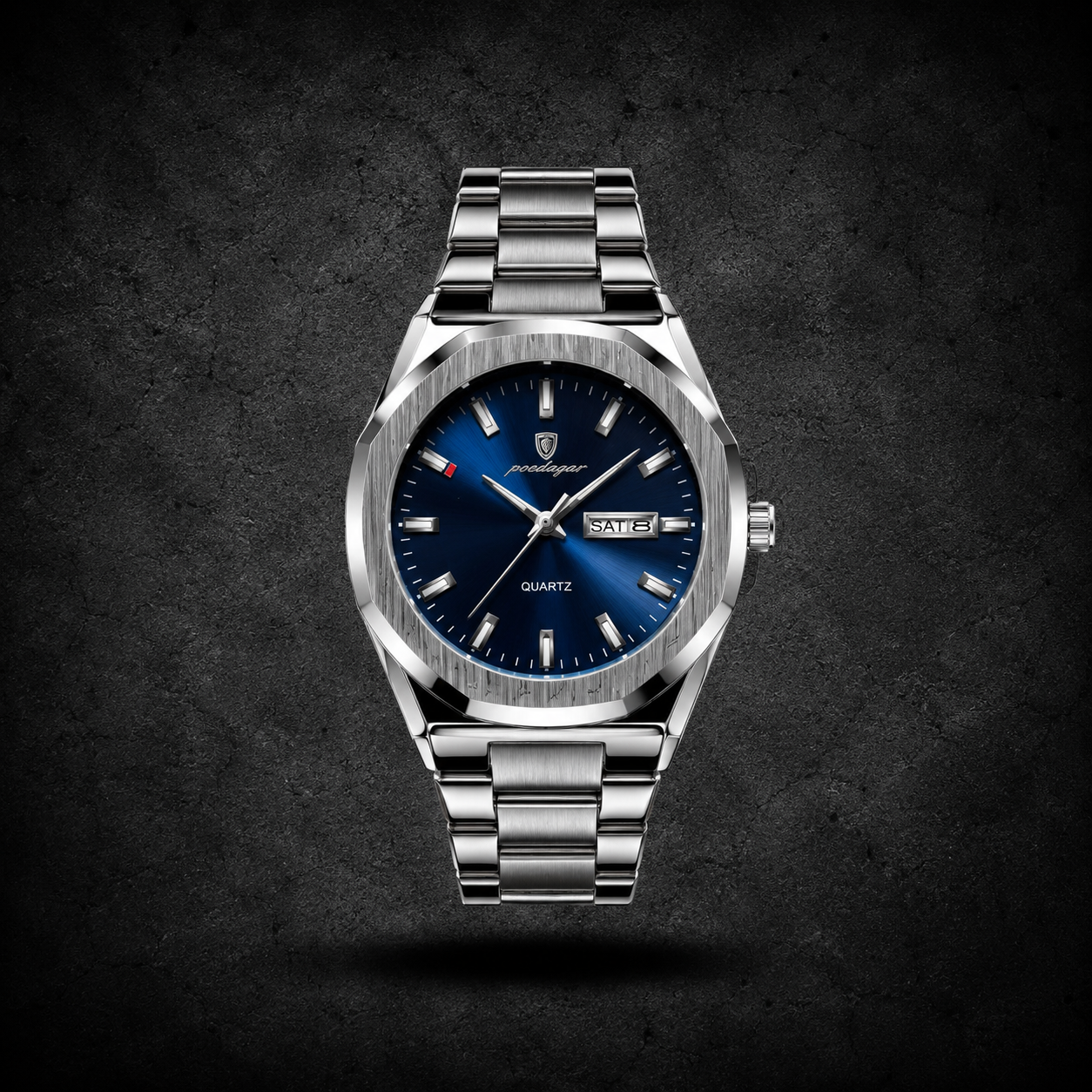 Reloj Poedagar Royal Blue & Silver