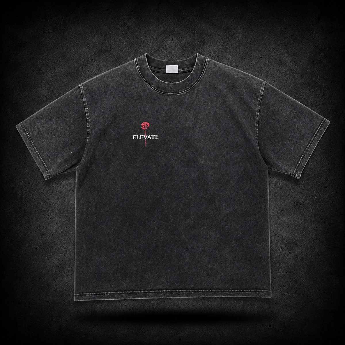 Playera Elévate Negra deslavada