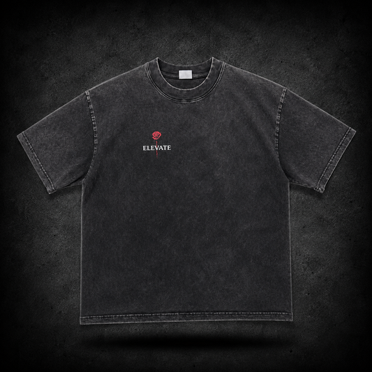 Playera Elévate Negra deslavada