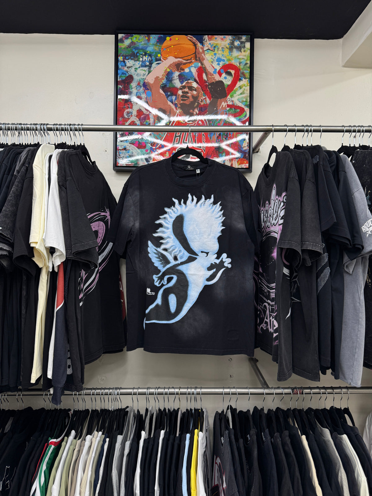 Playera Hellstar Phantom Angel Negra