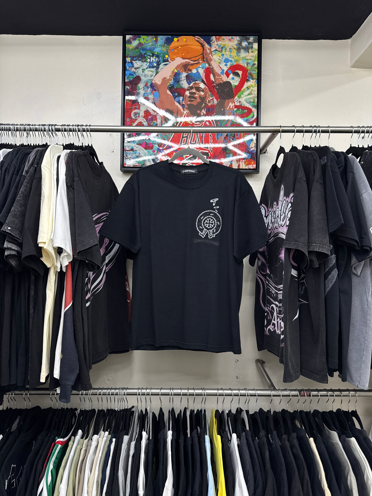 Playera Chrome Hearts Chain Cross Washed Black