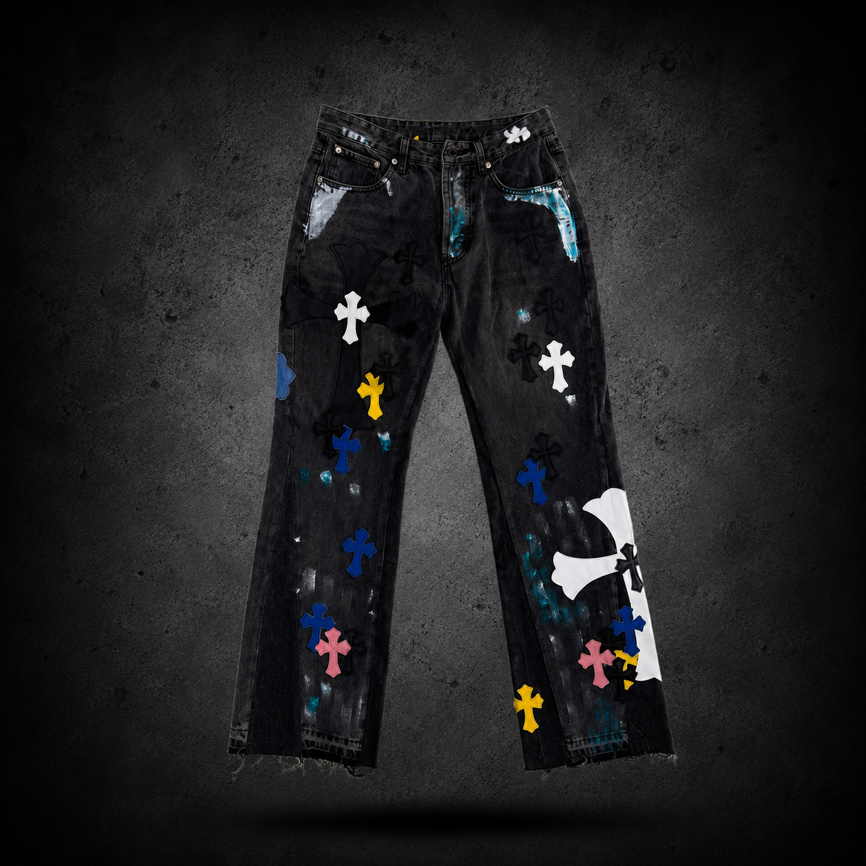 Pantalon Chrome Hearts Cross Patch Black Vintage