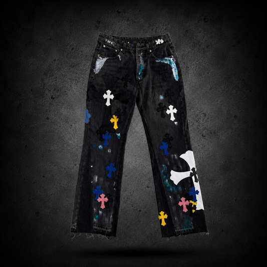 Pantalon Chrome Hearts Cross Patch Black Vintage