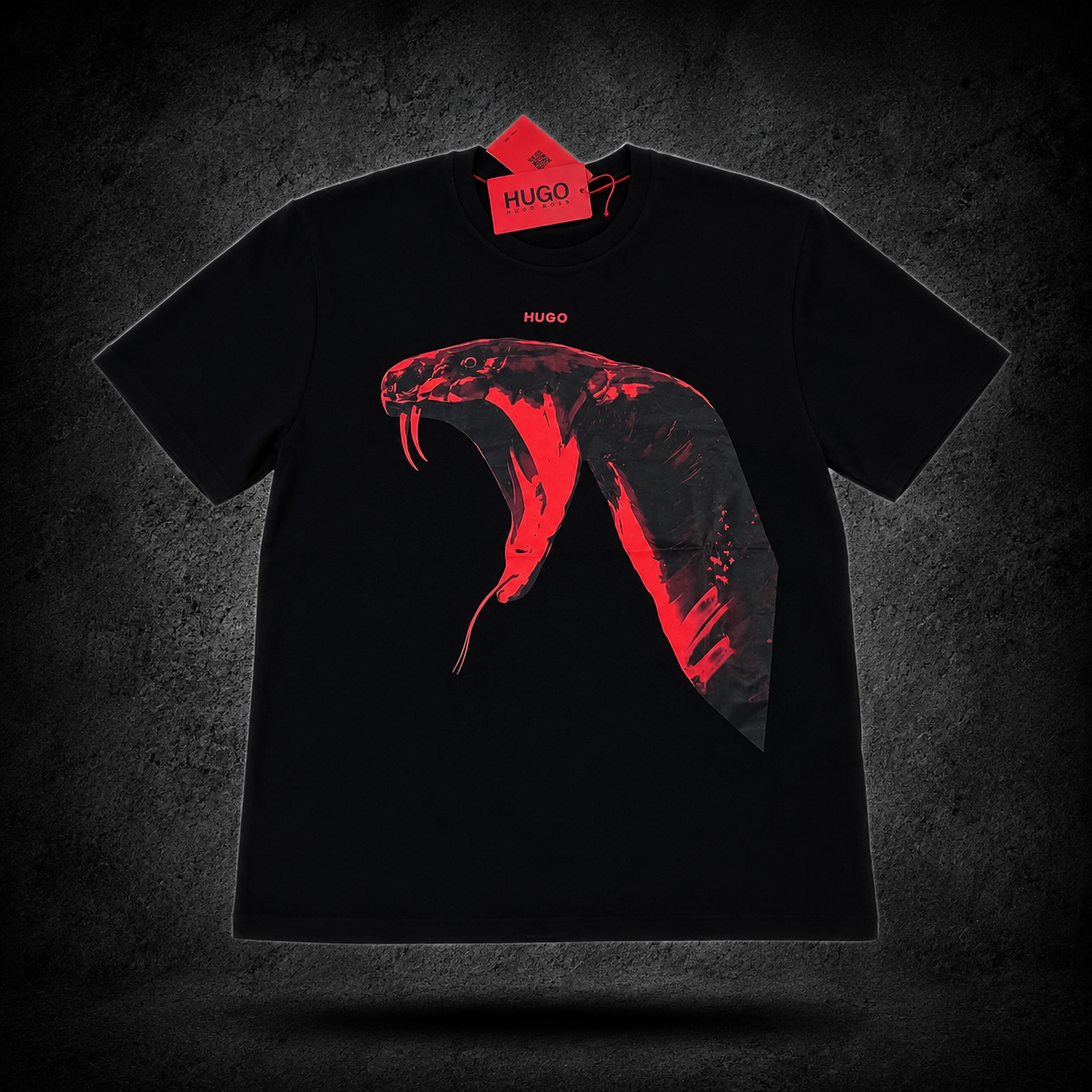 HUGO Snake Graphic Black Tee