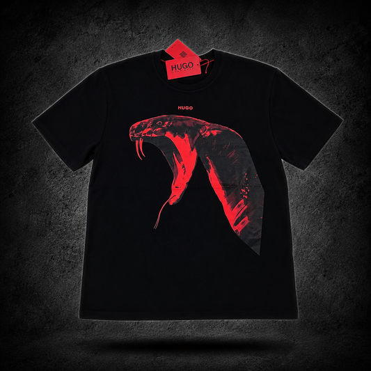 HUGO Snake Graphic Black Tee