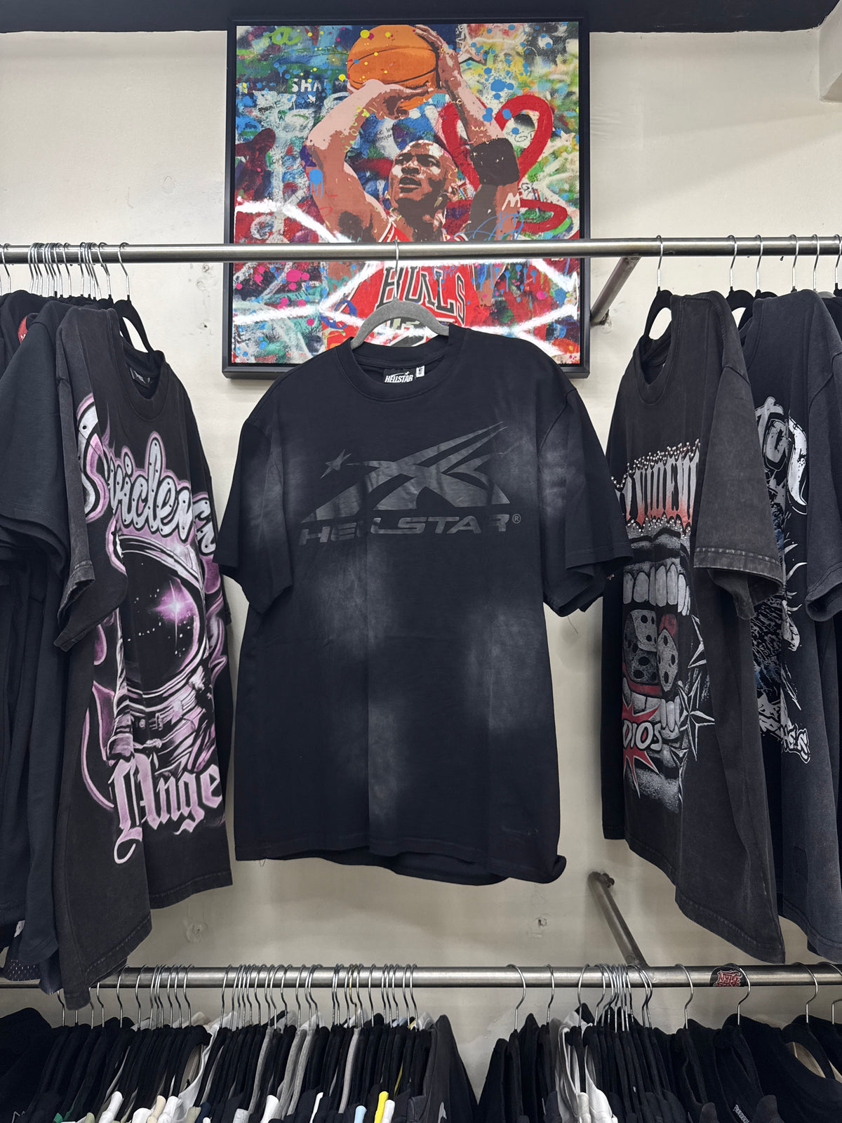 Playera Hellstar Shadow Logo Negra