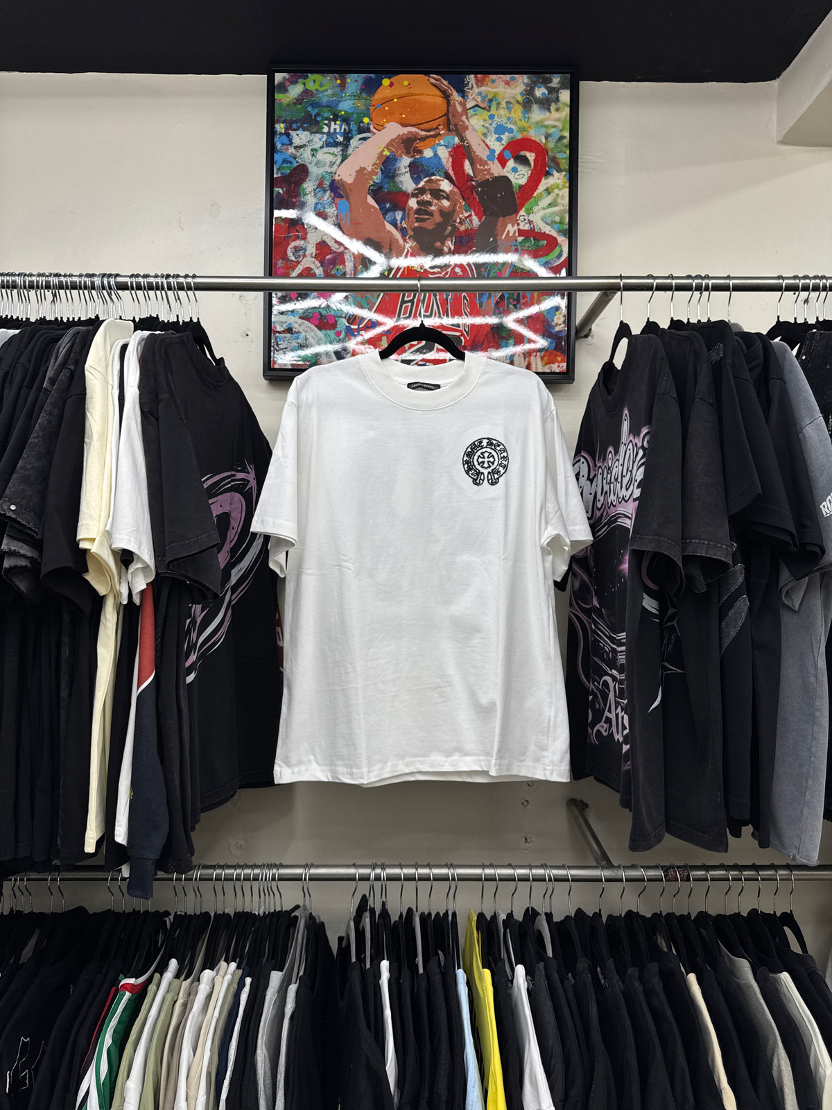 Chrome Hearts Horseshoe Cross White Tee