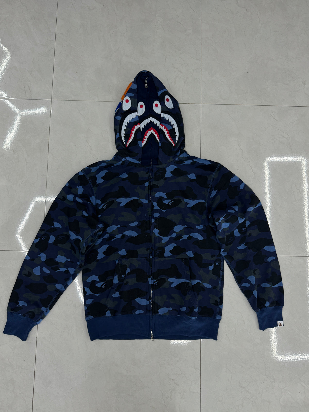 BAPE Shark Full Zip Hoodie – Blue Camo