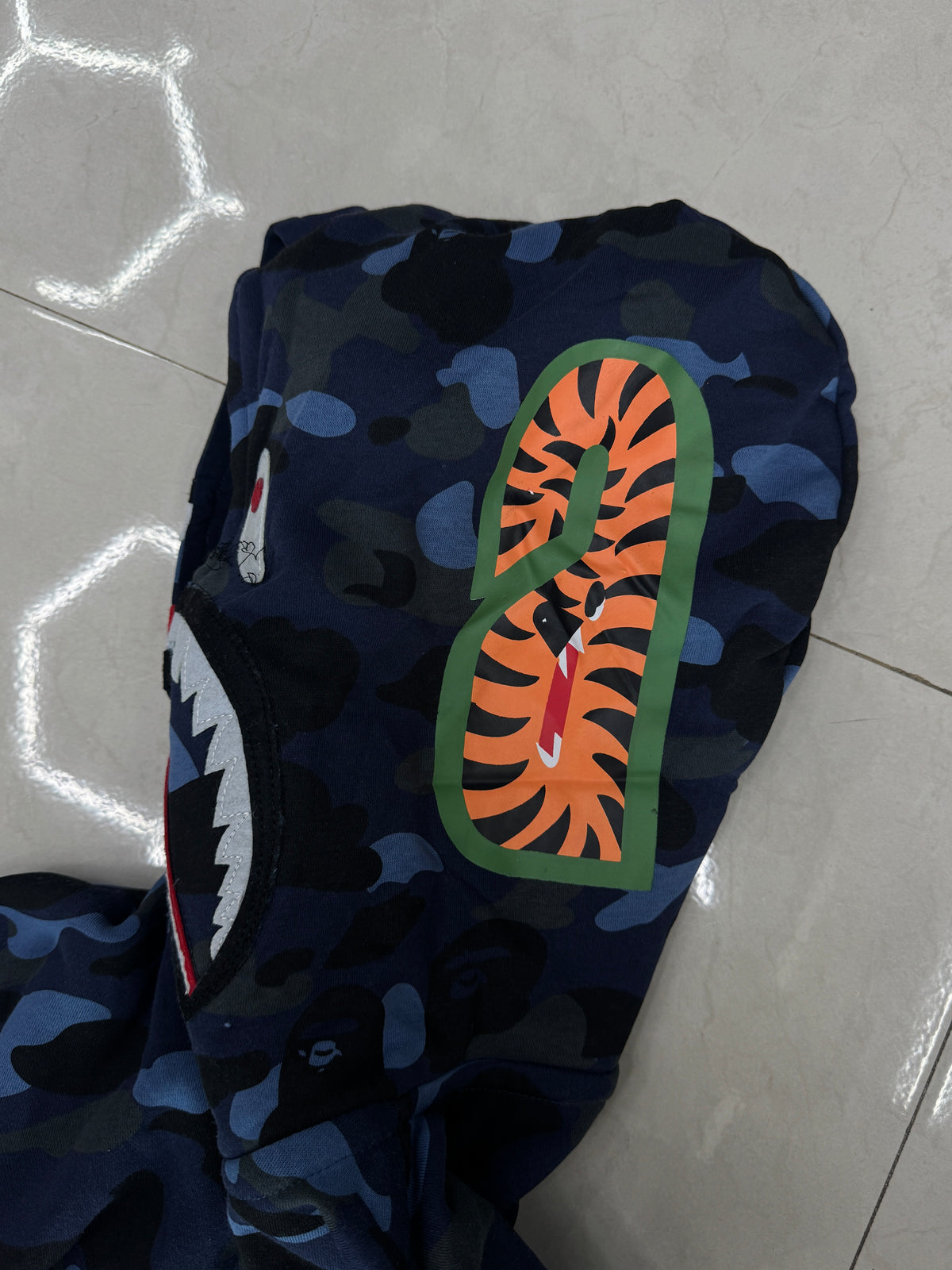 BAPE Shark Full Zip Hoodie – Blue Camo
