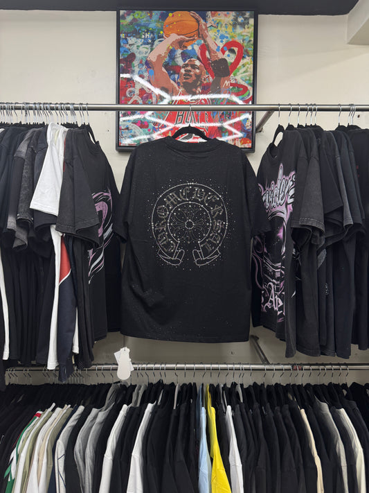 Chrome Hearts Horseshoe Rhinestone Black Tee