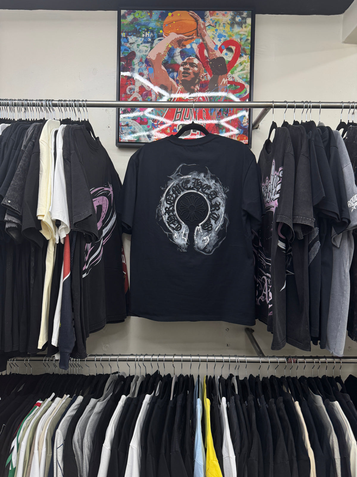 Chrome Hearts Smoke Horseshoe Black Tee