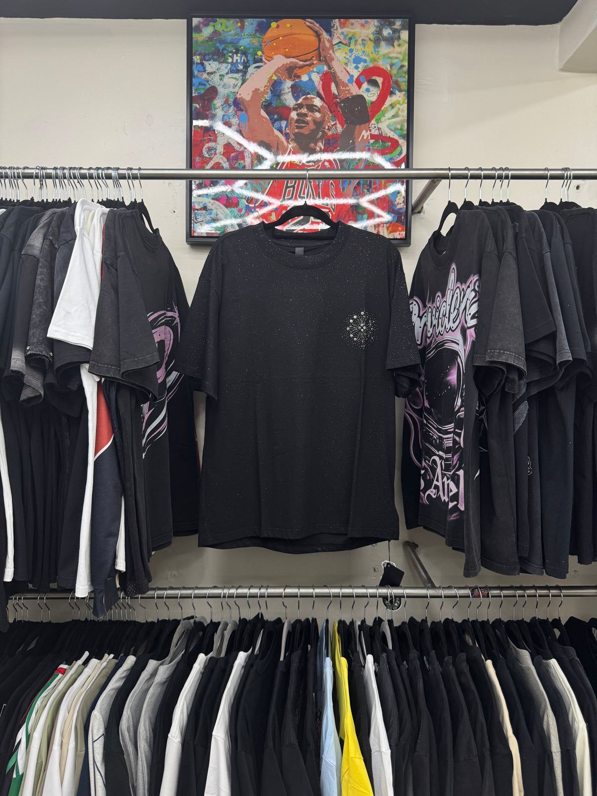 Chrome Hearts Horseshoe Rhinestone Black Tee