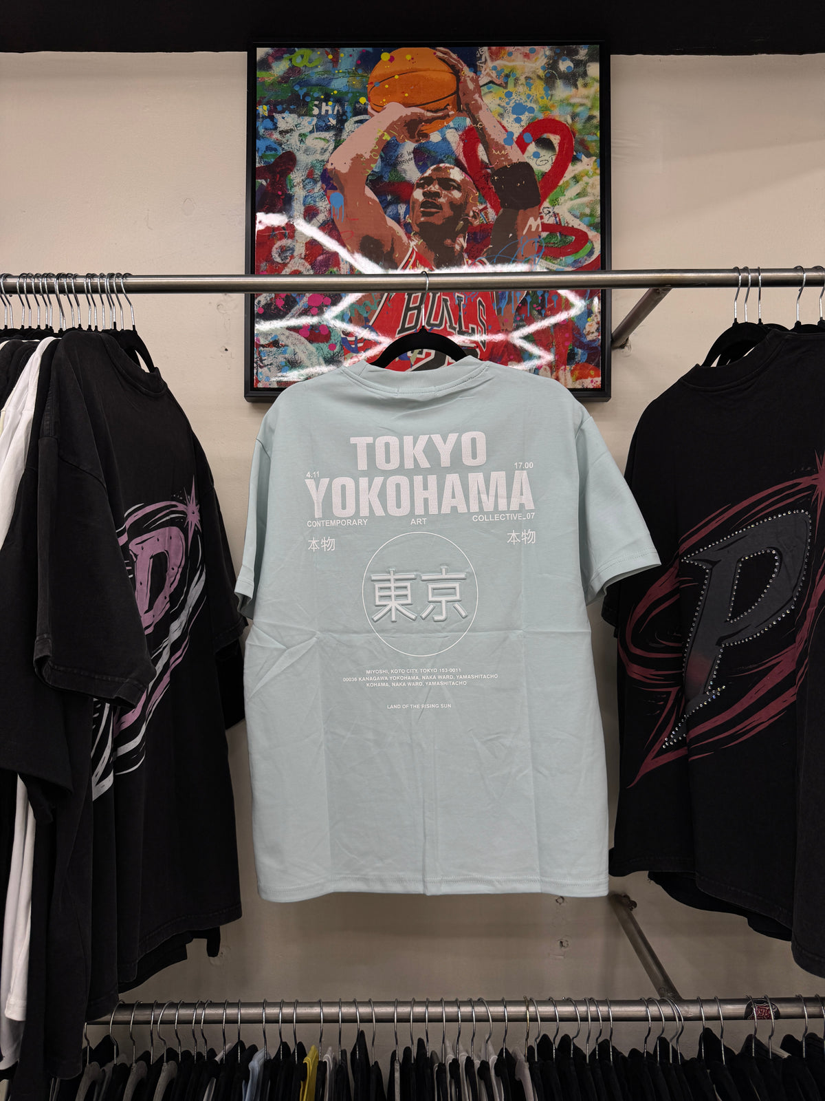 Playera Tokyo Yokohama Letras Japonesas Oversize