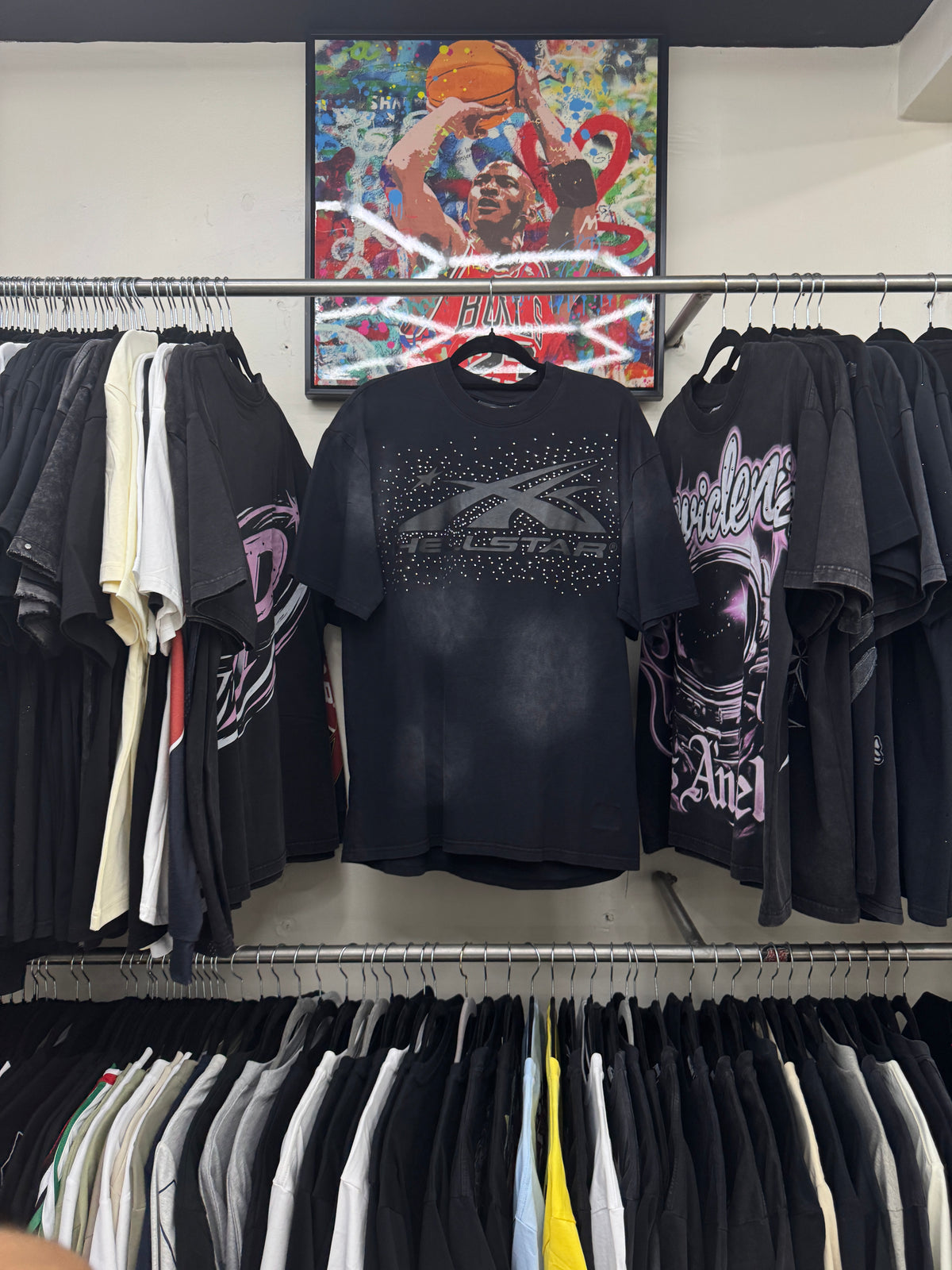 Playera Hellstar Eclipse Rhinestone Negra