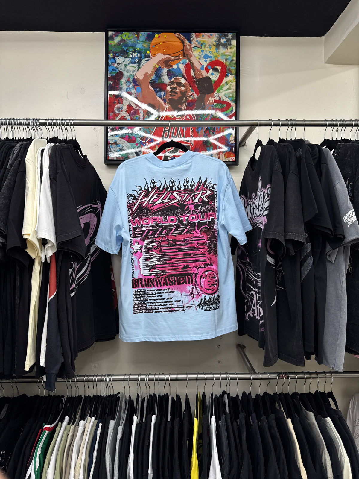 Playera Hellstar World Tour Sky Blue