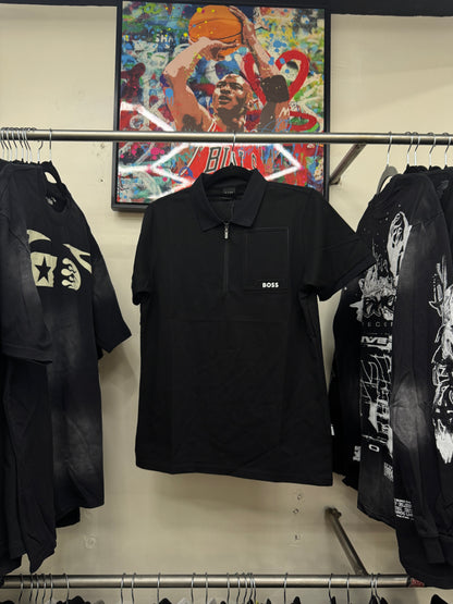 Polo BOSS Signature Zip Pocket – Black Edition