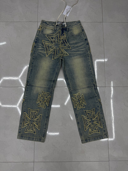 Pantalón Valley Dreams Iron Cross – Vintage Blue