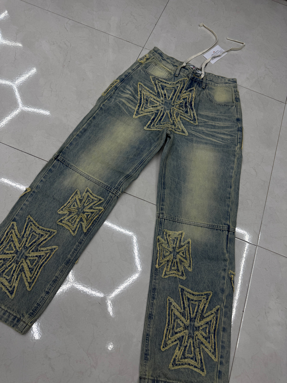 Pantalón Valley Dreams Iron Cross – Vintage Blue