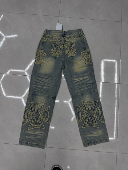 Pantalón Valley Dreams Iron Cross – Vintage Blue