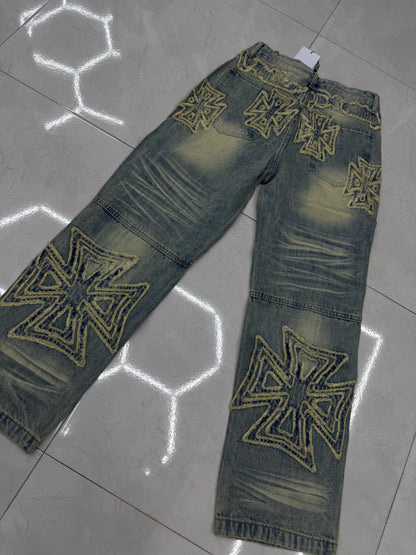 Pantalón Valley Dreams Iron Cross – Vintage Blue