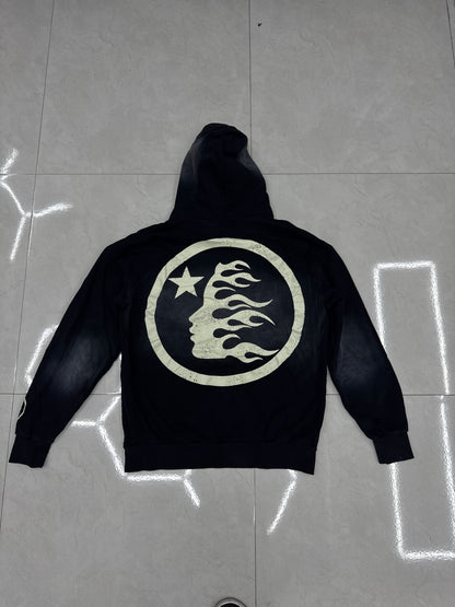 Hoodie Hellstar Flame Star – Black Washed