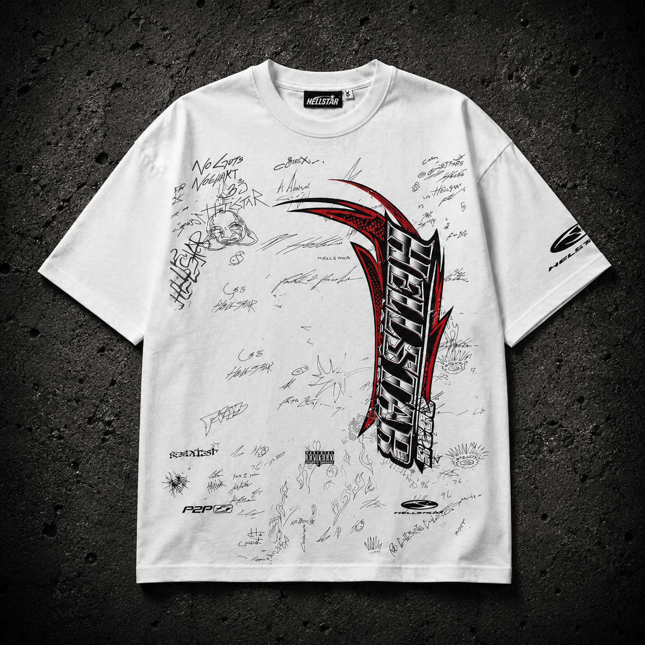Playera Hellstar Signature Blade White
