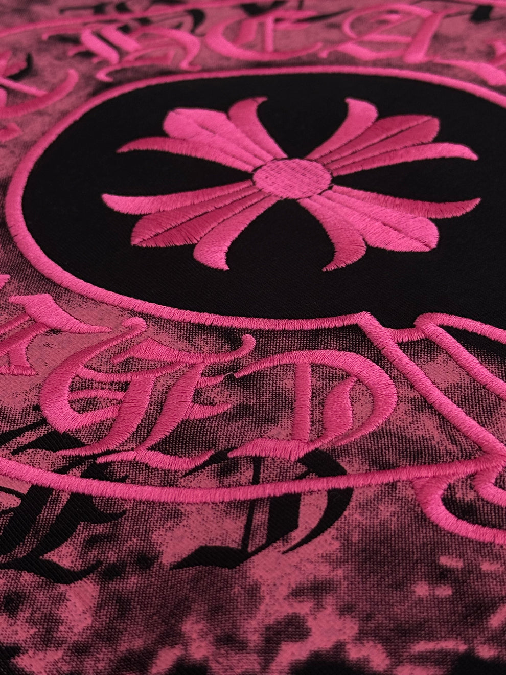 Chrome Hearts Pink Horseshoe Black Tee