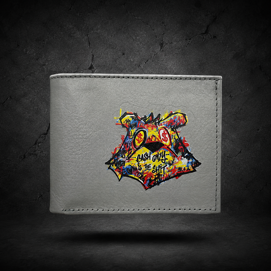 Cartera Cash Only Graffiti – Piel Gris