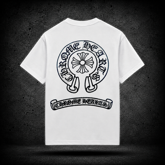 Chrome Hearts Horseshoe Cross White Tee