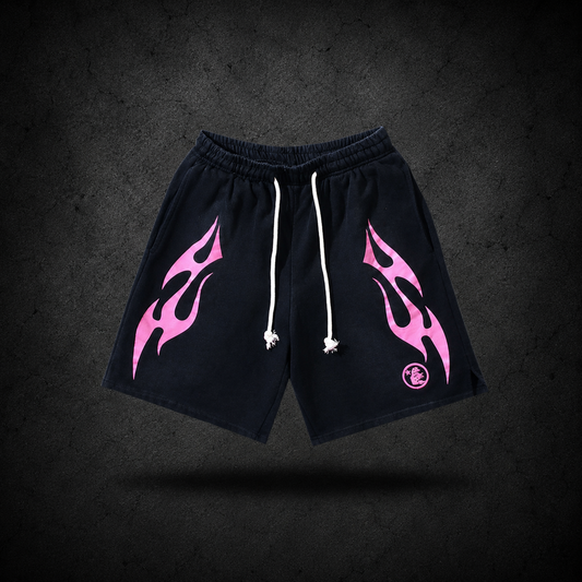 Short Hellstar Flame Black/Pink