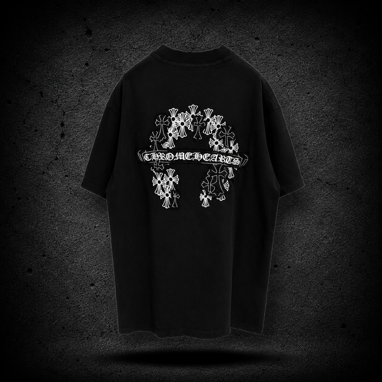 Playera Chrome Hearts Floral Cross Negra