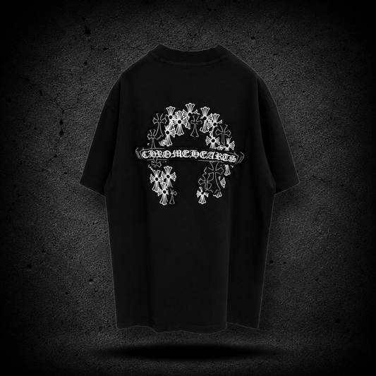 Playera Chrome Hearts Floral Cross Negra
