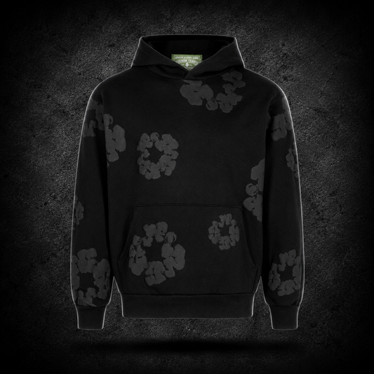 Denim Tears Cotton Wreath Hoodie – Black on Black