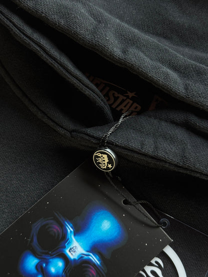 Hoodie Hellstar Flame Star – Black Washed