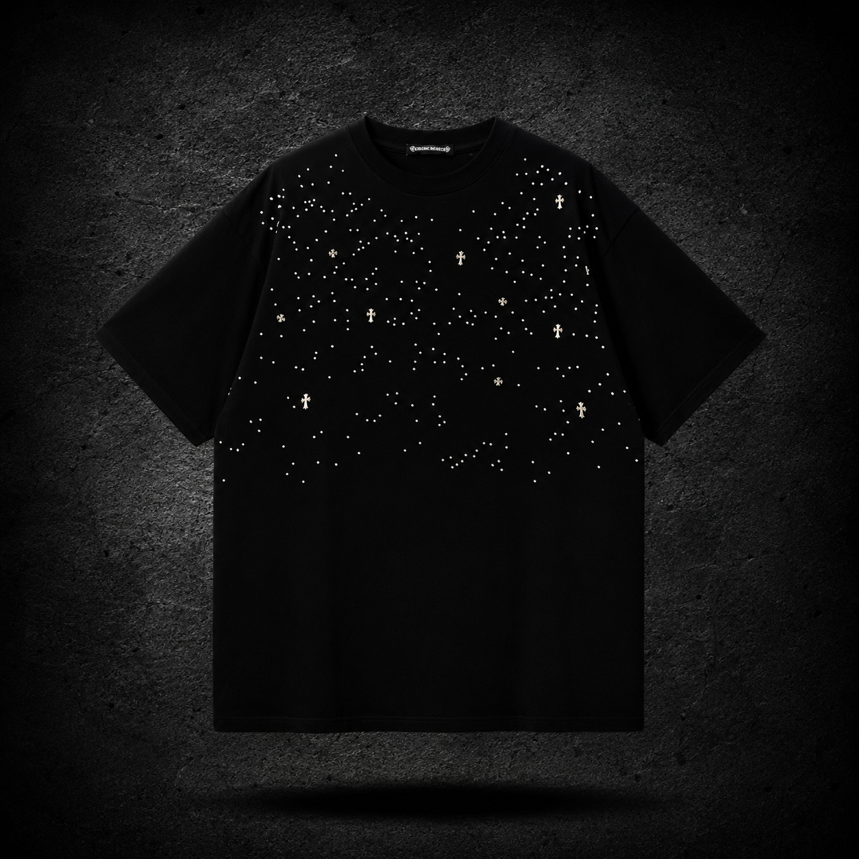 Playera Chrome Hearts Crystal Stars Black